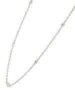 1.30ctw Round Diamond by the Yard Station Necklace in 14K