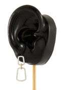 New 0.58ctw Diamond Open Geometric Two Tone Drop Earrings in 14K