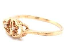 10kt Yellow gold double heart diamond ring