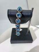 Topaz Bracelet in Dark Silver with Diamond accents