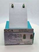 Magnificent pair earring Emerald and diamond in Silver – GGA Certified