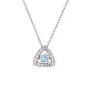 Beautiful center dancing Natural Blue topaz with side moissanite stone pendant