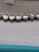 Very rare natural Mine Cut Diamond Bracelet in silver