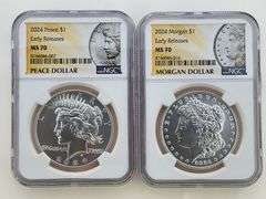 2024 Morgan & Peace Dollar Set, NGC MS70