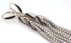 John Hardy Asli link chandelier black sapphire black spinel drop earrings