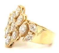 18kt Yellow gold 2ctw marquise diamond cluster ring