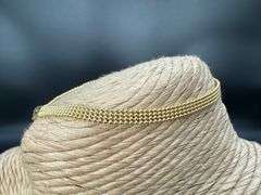 Gold Plated Sterling Silver Ball Bead Strand Chain 4mm 925 Italy Bracelet 7"