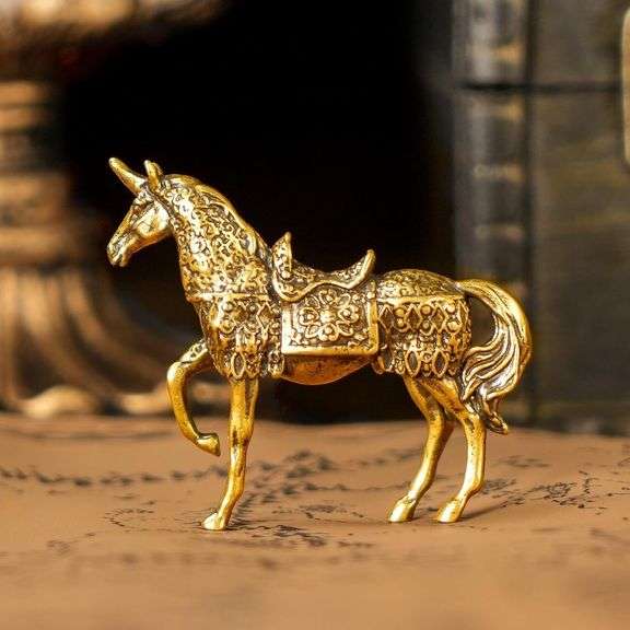 Solid Brass Armored Unicorn Warhorse