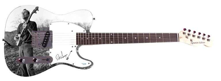 Pete Seeger Autographed "Hillside Harmony" Custom Graphics Guitar w Banjo Sketch ACOA