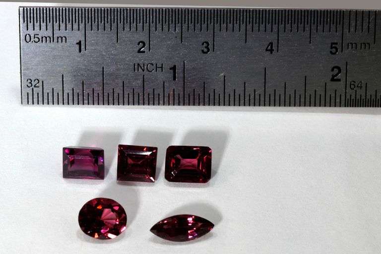 Sparkling Natural Rhodolite - Lot of 5