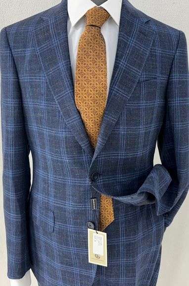 New Arrival Navy Plait Slim Fit Sit, Made in Italy