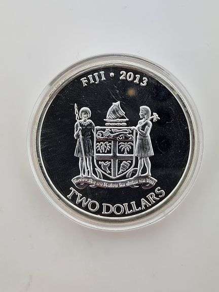 2013 Fiji $2 Turtle Silver Round, 1 OZT