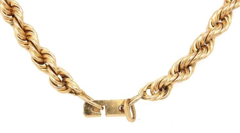 Classic Estate 14K YG 4.4mm Rope Necklace