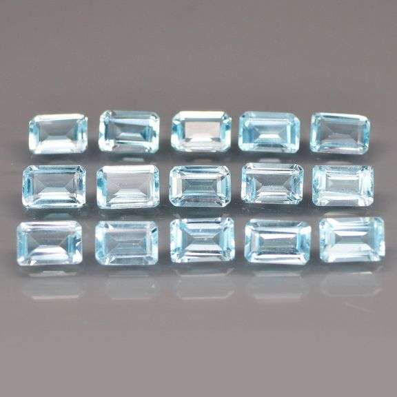 Matched! 15 piece 11.26ct full fire sky blue Topaz set