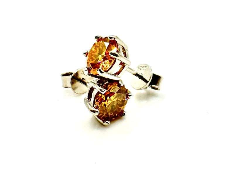 Dazzling 2 Ctw Simulated Imperial Topaz Earrings