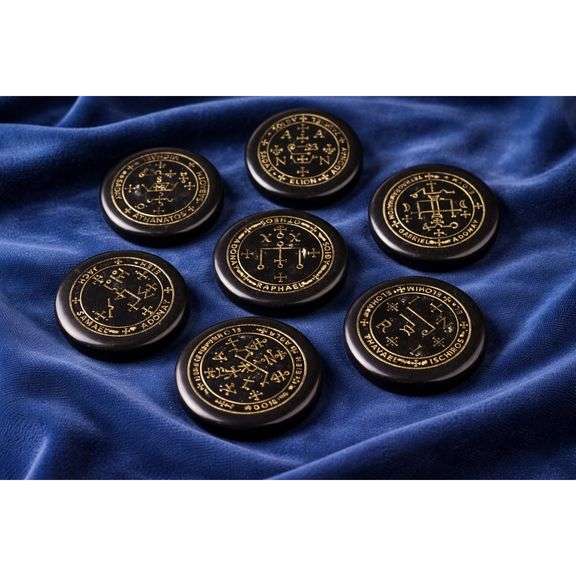 Black Agate Archangel Palm Stones