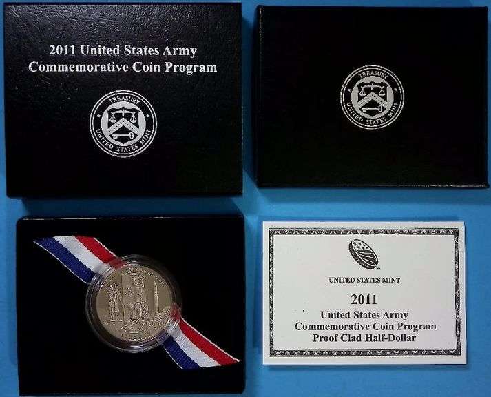 2011-S United States Army Commemorative Proof Clad Half Dollar – Original Box & COA