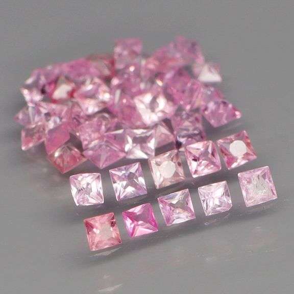 Vivid! 2.22ct radiant princess cut Bubble gum pink Sapphire set
