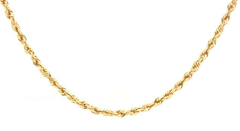 Popular, Practical 14K YG 18" Rope Necklace