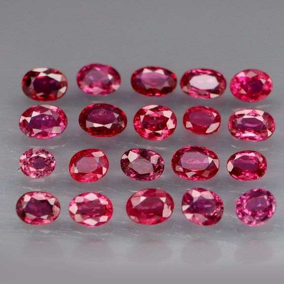 Real! Top crystal! 2.63ct 20 piece Ruby set! UNTREATED!!!
