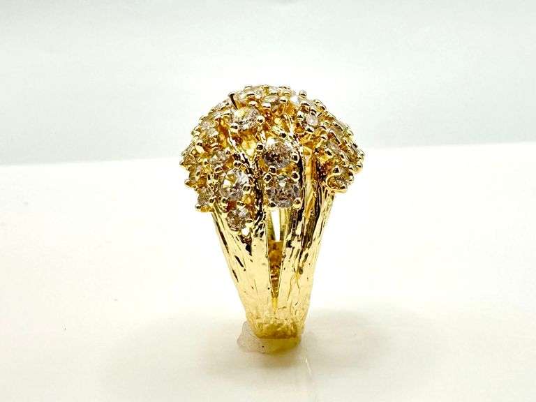Dazzling Yellow Gold Plate 10.75 Ctw Ring