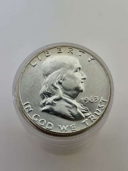 1963 Roll Of Franklin Half Dollars