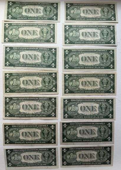 14 Slider 1935A C D E $1 Silver Certificates