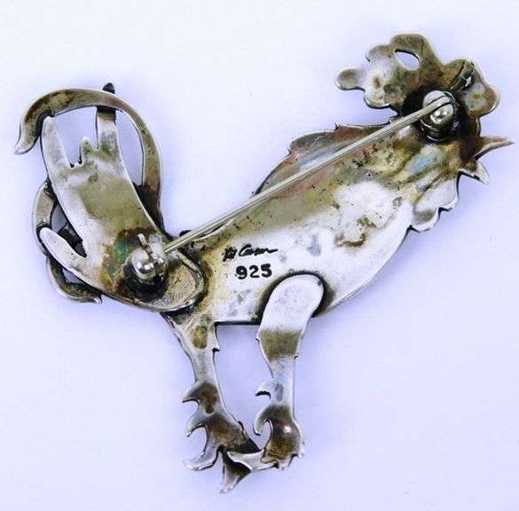 Kit Carson Sterling Rooster Pin