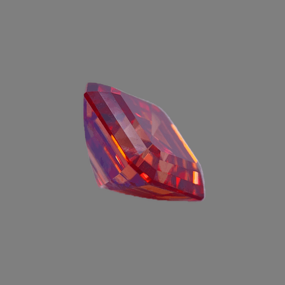 Huge 7 Ct VVs1 Cherry Red Asscher Cut Fire Moissanite Solitaire