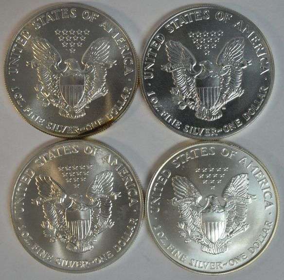 4 Diff. Gem BU KEY DATES $1 Silver Eagles 1986 to 1996