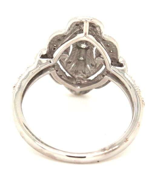 Vintage style Milgrain cluster ring