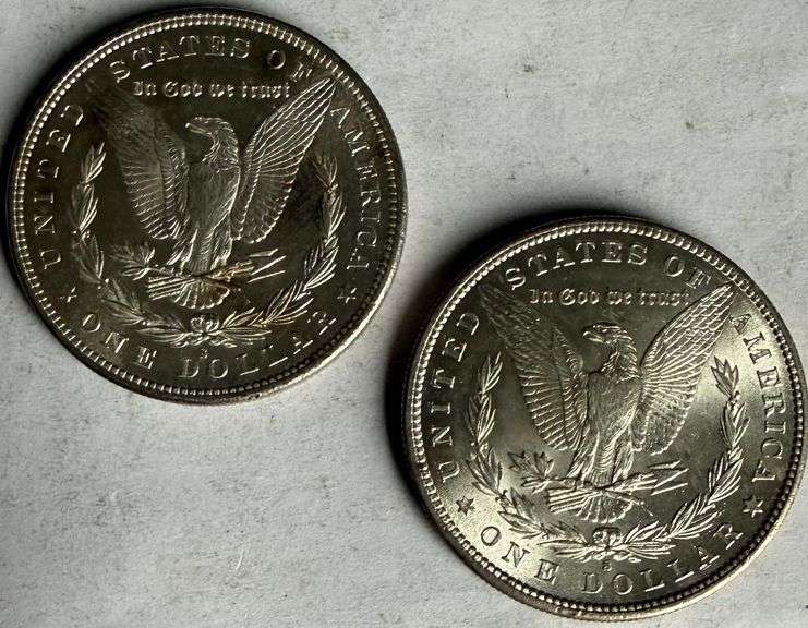 1879 S &1890 S Frosty White BU Morgans