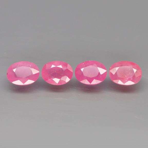 Amazing 6.42ct 4pc set of matching real PINK Rubies!