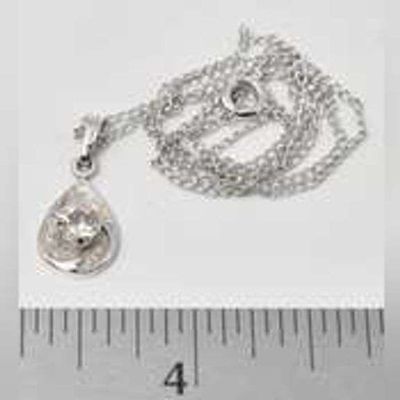 CZ Gemstone Pendant Necklace in Sterling Silver.