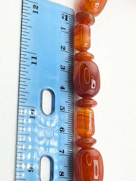 925 Sterling Silver DRT Jay King Vintage Genuine Polished Barrel Shpapes Carnelian Necklace