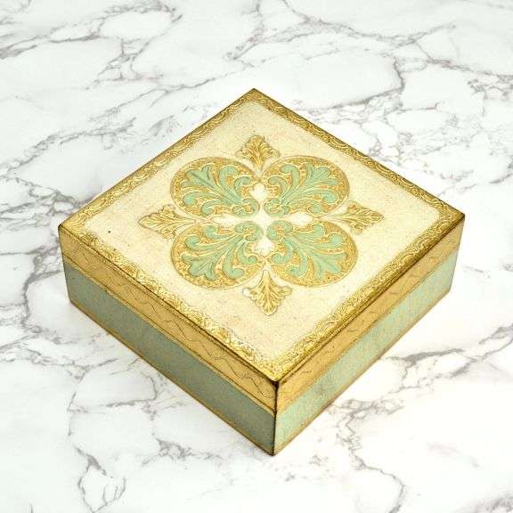 Florentine Carved Square 6x6 Jewelry/Storage Box