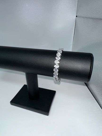 Stunning White Gold Plated 32.5 Ctw CZ Tennis Bracelet