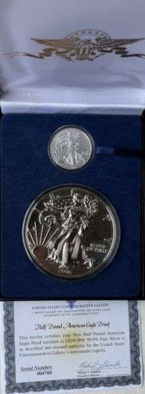 2016 Silver Eagle & .999 Plated Half Pound Tribute