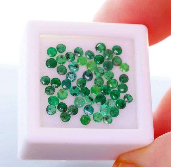 2.45 carats of real round cut Colombian Emeralds!