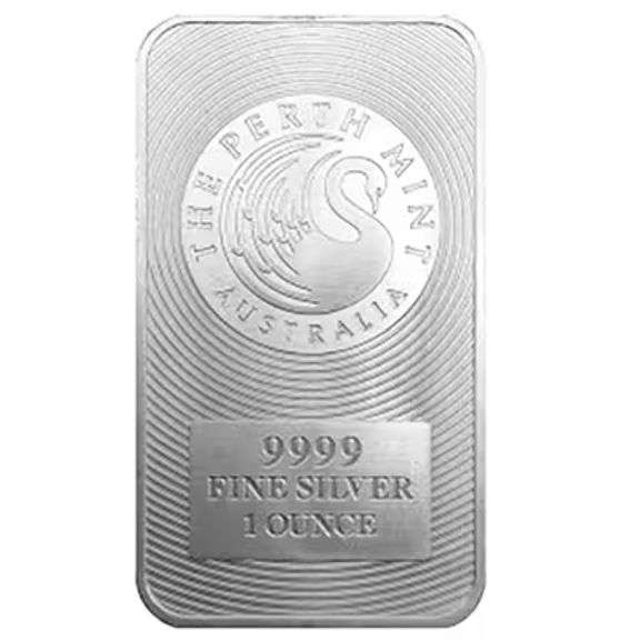 Collection of 5 Perth Mint 1 oz. Silver Bars .999 Fine