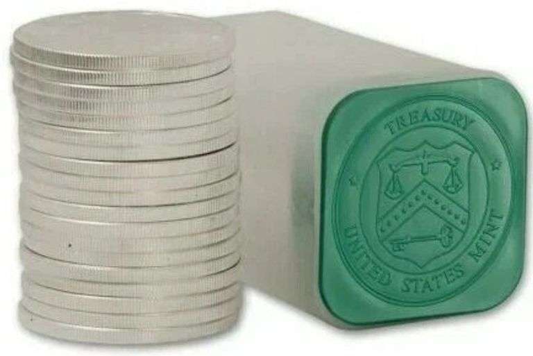 1964 90% Silver Kennedy Half Dollar – Original Bank Wrapped (OBW) Roll – Brilliant Uncirculated (BU)