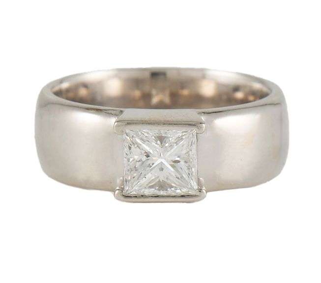 2.25ct Princess Diamond Solitaire Bezel Set Ring in 14K