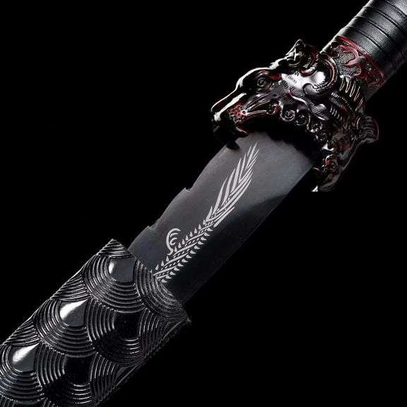 Hand-Forged Samurai Katana Sword with Tiger Head Handle