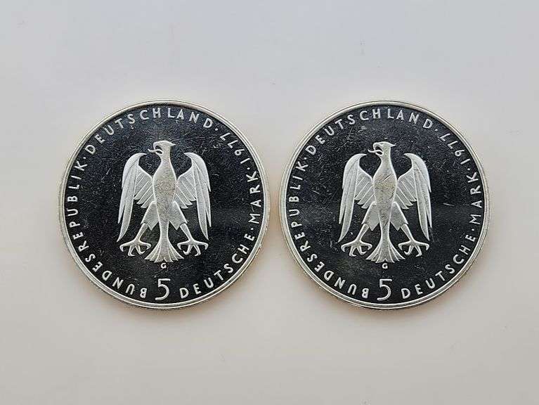 (2) 1977 Proof German 5 Mark, Heinrich von Kleist