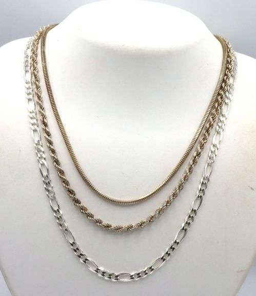 Group lot of 3 925 sterling silver chains