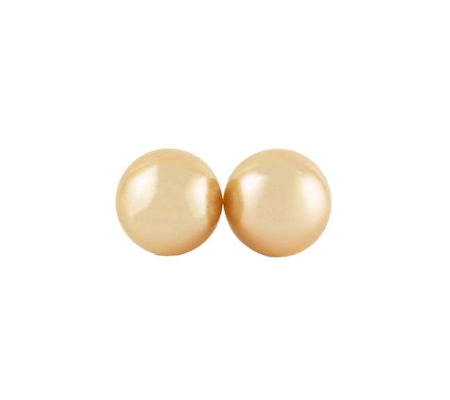 11.0MM Golden South Sea Pearl Stud Earrings in 14K