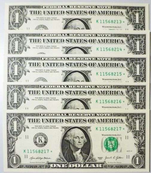 (10) Superb Crisp $1 2021 Star Replacement Notes Dallas-Consecutive!