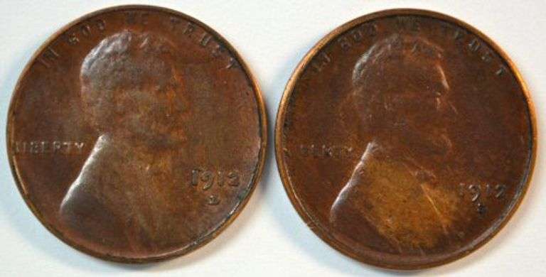Scarce 1912-D and 1912-S Lincoln Cents in high grades
