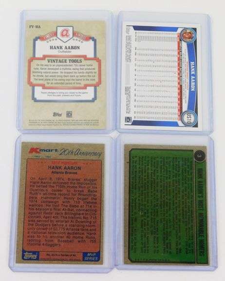 5 Hank Aaron Baseball Cards