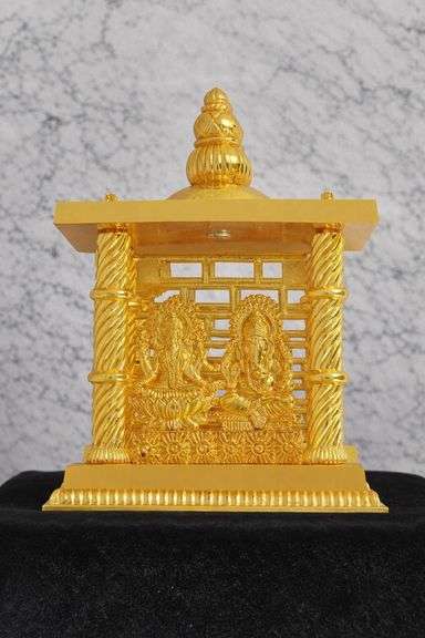 Gold-Plated Cast Iron Lakshmi–Ganesha Mandir